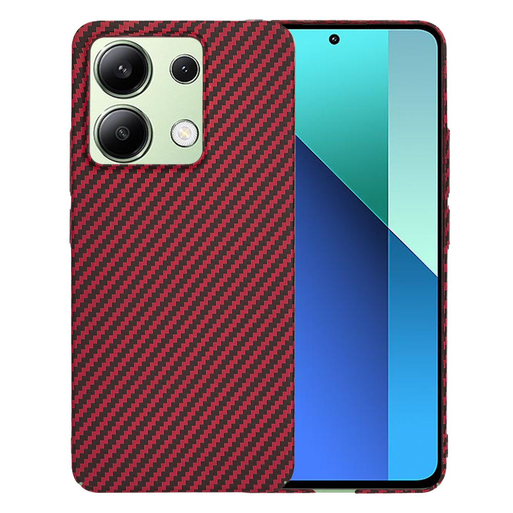 Custodia per Xiaomi Redmi Note 13 4G, Techsuit, Carbonite FiberShell, Rossa
