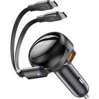 Caricabatterie Auto con Cavo USB-C Acefast B13, 53W, 3A, 1 x USB-A, Nero — 3