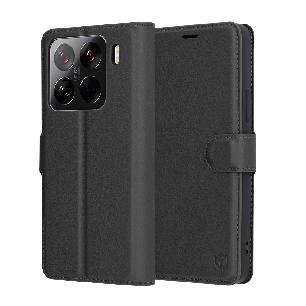 Techsuit Custodia per Xiaomi 15 Pro, Techsuit, Leather Folio, Nera