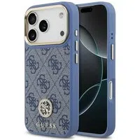 Custodia MagSafe per Apple iPhone 17 Pro Max, Guess, Logo Strass 4G, Blu — 3