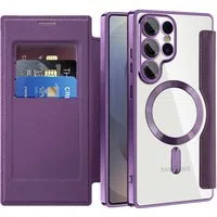 Custodia MagSafe per Samsung Galaxy S25 Ultra S938, Techsuit, SmartMag Book, Viola — 3