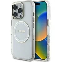 Custodia MagSafe per Apple iPhone 16 Pro, Guess, IML Metal Colored Circle, Bianca — 3