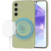 Custodia MagSafe per Samsung Galaxy A55 5G A556, Techsuit, SoftFlex, Matcha — 3