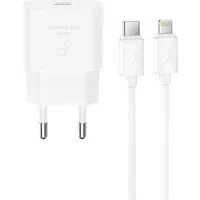 Caricatore da rete con cavo Lightning XO Design L167, 25W, 3A, 1 x USB-C, Bianco — 3