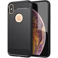 Custodia per Apple iPhone XS Max, Techsuit, Carbonio, Nera — 3