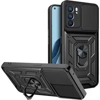 Custodia per Oppo Reno6 5G, Techsuit, CamShield, Nera — 3