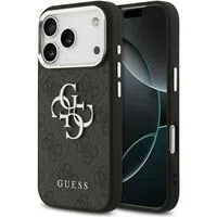 Custodia per Apple iPhone 17 Pro Max, Guess, Big 4G Logo Classic, Nera Argentata — 3