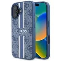 Custodia MagSafe per Apple iPhone 16, Guess, 4G Printed Stripes, Blu — 3