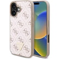 Custodia per Apple iPhone 16 Plus, Guess, 4G Triangle Logo, Bianca — 3