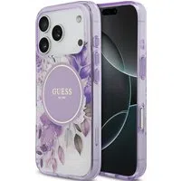 Custodia MagSafe per Apple iPhone 17 Pro Max, Guess, IML Flower & Tonal Circle, Viola — 3