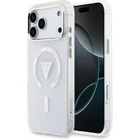 Custodia MagSafe per Apple iPhone 17 Pro Max, Guess, Logo Triangolo Gradiente IML, Trasparente — 3