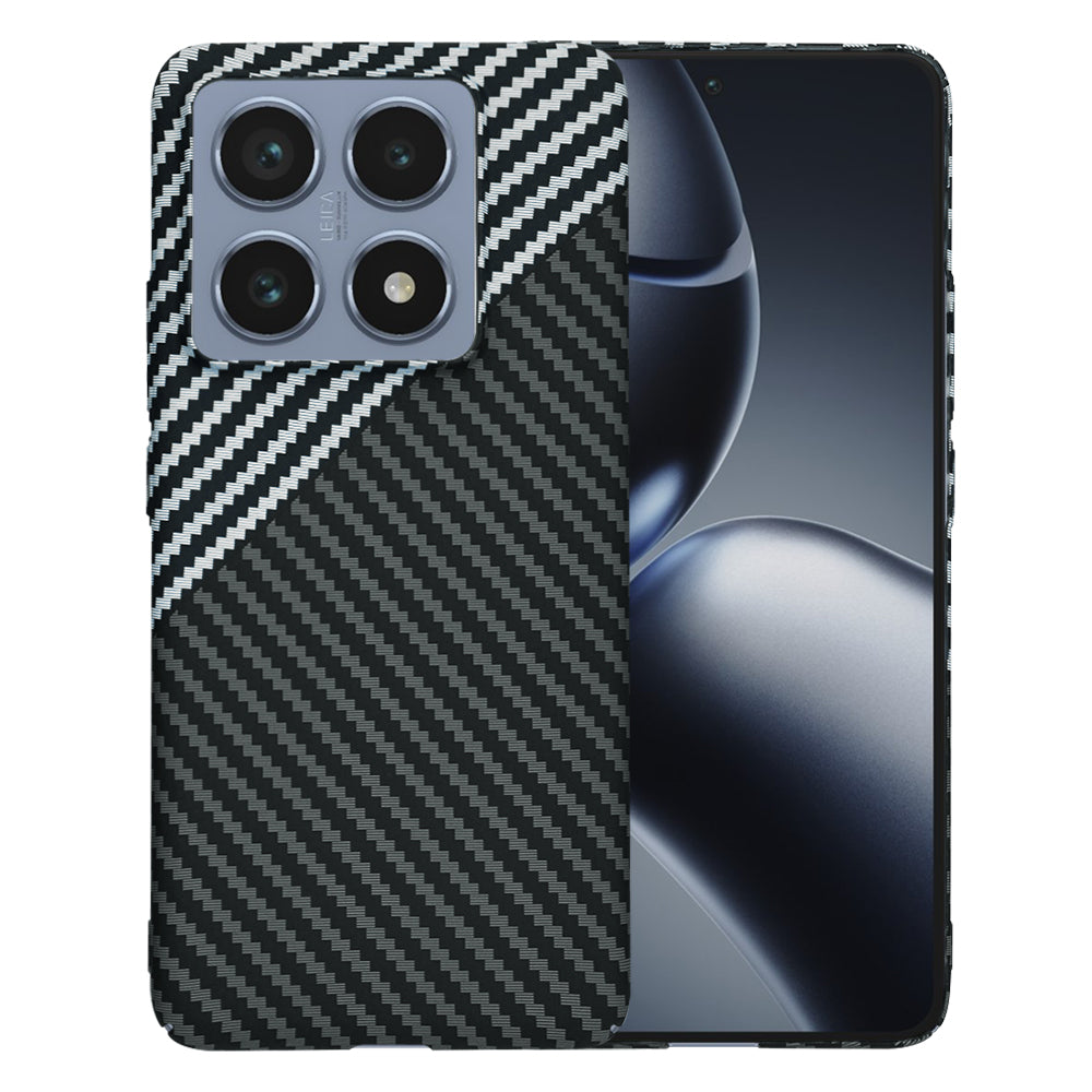 Techsuit Custodia per Xiaomi 14T Pro, Techsuit, Carbonite FiberShell, Nero Grigio