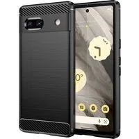Custodia per Google Pixel 7a, Techsuit, Carbonio, Nera — 3