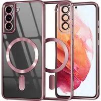 Custodia MagSafe per Samsung Galaxy S21 5G G991, Techsuit, Luxury Crystal, Rosa — 3