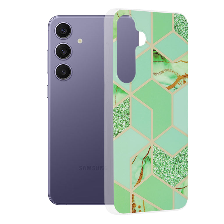 Techsuit Custodia per Samsung Galaxy S24+ S926, Techsuit, Marble, Verde