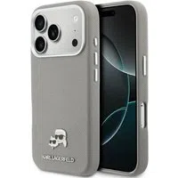 Custodia MagSafe per Apple iPhone 17 Pro Max, Karl Lagerfeld, Saffiano Karl & Choupette Pins, Grigio — 3