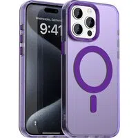 Custodia MagSafe per Apple iPhone 15 Pro Max, Techsuit, CandyCase, Viola — 3