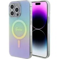 Custodia MagSafe per Apple iPhone 15 Pro Max, Guess, IML Iridescente, Turchese — 3