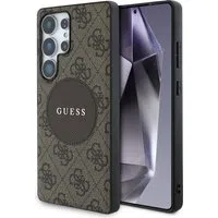 Custodia MagSafe per Samsung Galaxy S25 Ultra S938, Guess, 4G Circle Classic Logo, Marrone — 3
