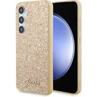 Custodia per Samsung Galaxy S24 S921, Guess, Glitter Script, Dorata — 3