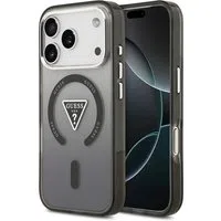 Custodia MagSafe per Apple iPhone 17 Pro, Guess, Logo Triangolo Gradiente IML, Nero Argento — 3