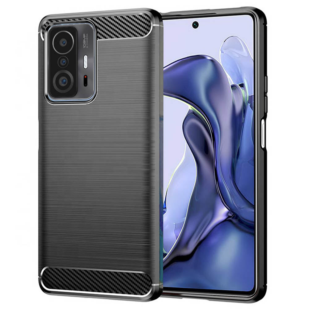 Techsuit Custodia per Xiaomi 11T / 11T Pro, Techsuit, Carbonio, Nera