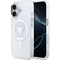 Custodia MagSafe per Apple iPhone 17, Guess, Logo Triangolo Gradiente IML, Trasparente — 3