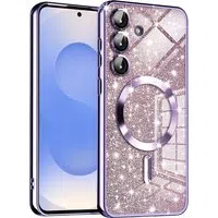 Custodia MagSafe per Samsung Galaxy S25 S931, Techsuit, Luxury Glitter, Viola Chiaro — 3