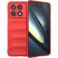 Custodia per Xiaomi Poco F6 Pro, Techsuit, Magic Shield, Rossa — 3