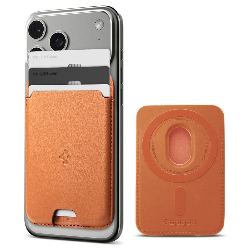 Portafoglio MagSafe, Spigen, Valentinus MagFit, Arancione AFA11339