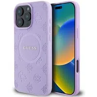 Custodia MagSafe per Apple iPhone 16 Pro Max, Guess, Saffiano Peony Classic Logo, Viola — 3