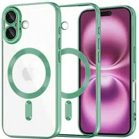 Custodia MagSafe per Apple iPhone 16 Plus, Techsuit, Luxury Crystal, Verde Chiaro — 3