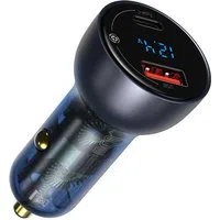 Caricatore Auto Baseus, 65W, 5A, 1 x USB-A - 1 x USB-C, Grigio CCKX-C0G — 3