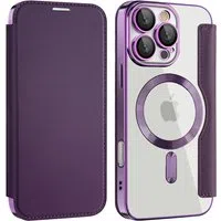 Custodia MagSafe per Samsung Galaxy A17 5G, Techsuit, SmartMag Book, Viola — 3