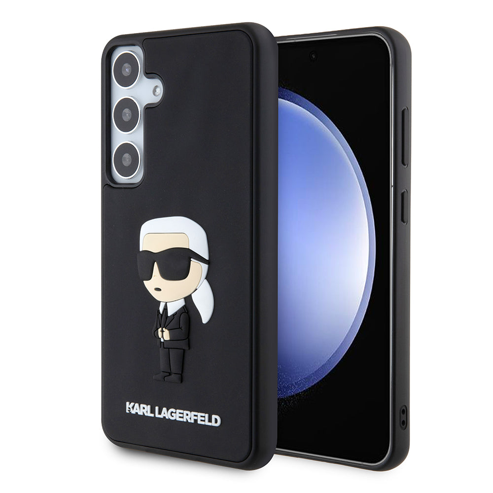 Karl Lagerfeld Custodia per Samsung Galaxy S24+ S926, Karl Lagerfeld, 3D Rubber Ikonik Karl, Nera