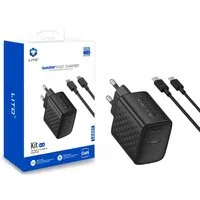 Caricabatterie Retea Con Cavo USB-C Lito LC20T, 45W, 3A, 1 x USB-C, Nero — 3