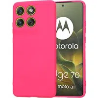 Custodia per Motorola Edge 70, Techsuit, SoftFlex, Rosa Scuro — 3