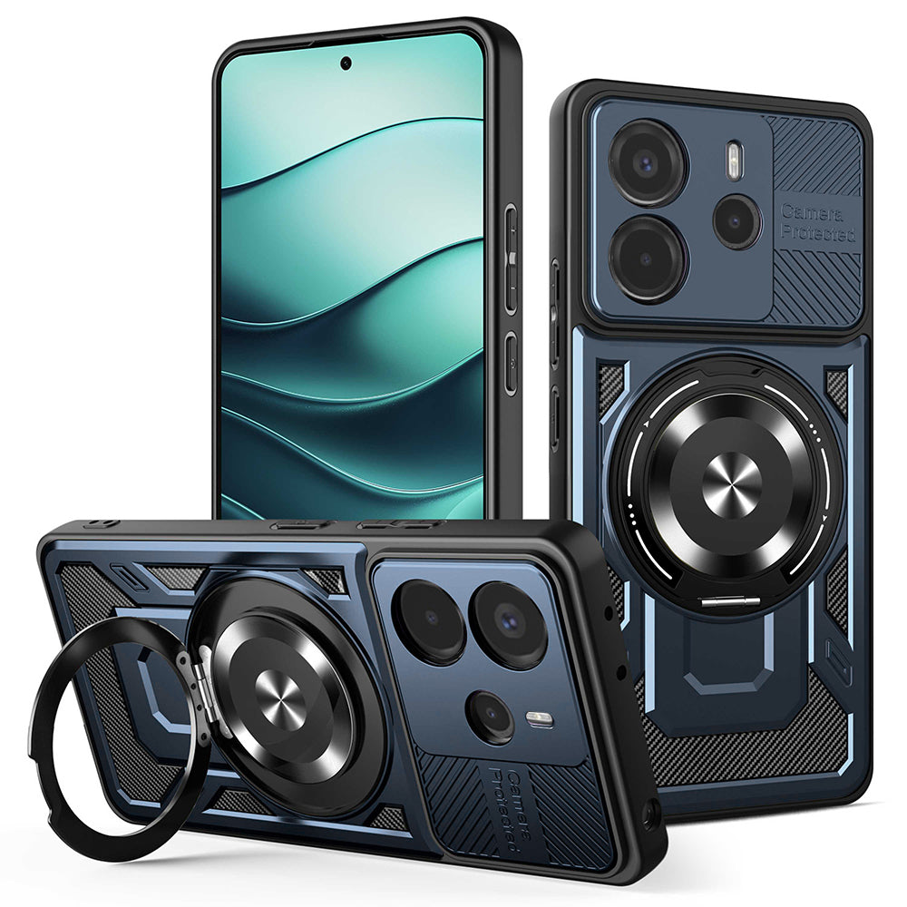 Custodia per Xiaomi Redmi Note 14 5G, Techsuit, RuggedCam, Blu