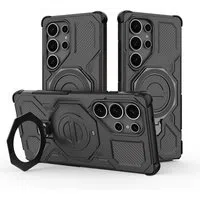 Custodia per Samsung Galaxy S25 Ultra S938, Techsuit, Carbon Shield Pro, Nera — 3