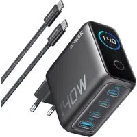 Caricabatterie da rete con cavo USB-C Anker Zolo, 140W, 5A, 1 x USB-A - 3 x USB-C, Nero B2697GZ1 — 3