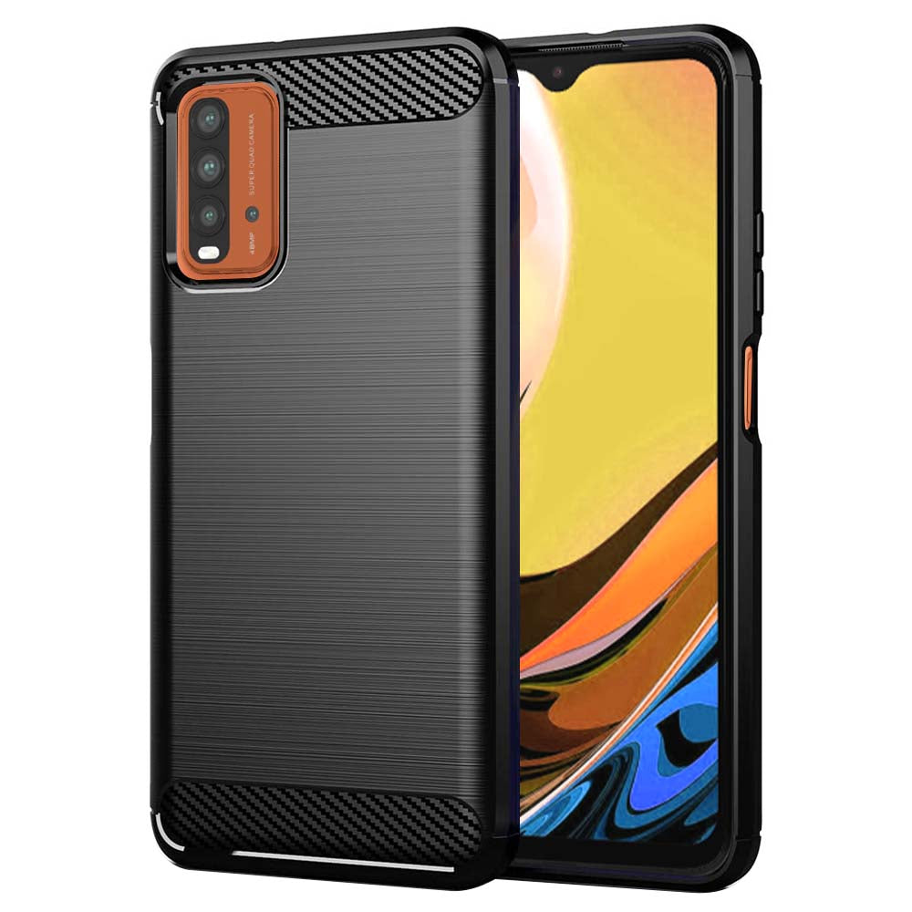 Custodia per Xiaomi Redmi 9 Power / 9T, Techsuit, Carbonio, Nera