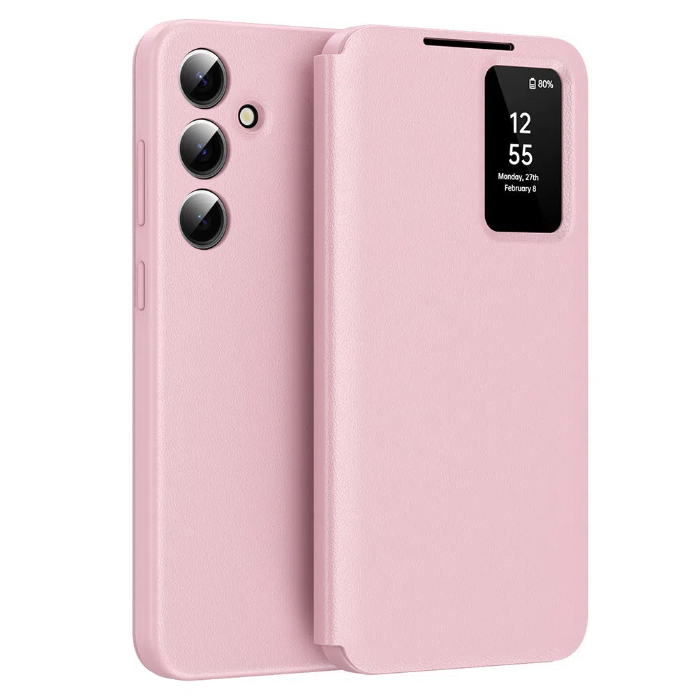Custodia per Samsung Galaxy A56 A566, Techsuit, SmartView, Rosa — 2