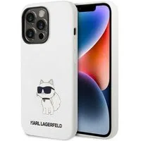 Custodia per Apple iPhone 14 Pro, Karl Lagerfeld, Silicone Choupette, Bianca — 3