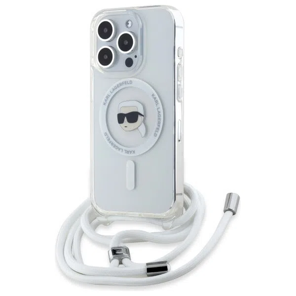 Custodia MagSafe per Apple iPhone 16 Pro Max, Karl Lagerfeld, IML Crossbody Karl's Head, Trasparente — 2