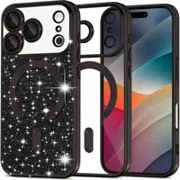 Custodia MagSafe per Apple iPhone 17 Pro Max, Techsuit, Luxury Glitter, Nera — 3