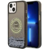 Custodia per Apple iPhone 14, Karl Lagerfeld, Liquid Glitter RSG, Nera — 3