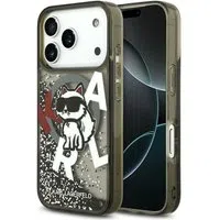Custodia MagSafe per Apple iPhone 17 Pro Max, Karl Lagerfeld, Liquid Glitter Logo Choupette, Nera — 3