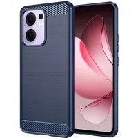 Custodia per Oppo Reno13 FS 5G / Reno13 F 4G / Reno13 F, Techsuit, Carbonio, Blu — 3