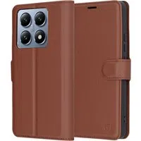 Custodia per Xiaomi 14T Pro, Techsuit, Leather Folio, Marrone — 3
