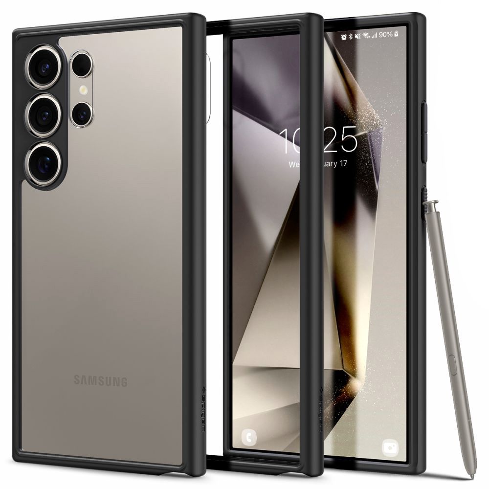 Spigen Custodia per Samsung Galaxy S24 Ultra S928, Spigen, Ultra Hybrid, Nero Opaco ACS07295